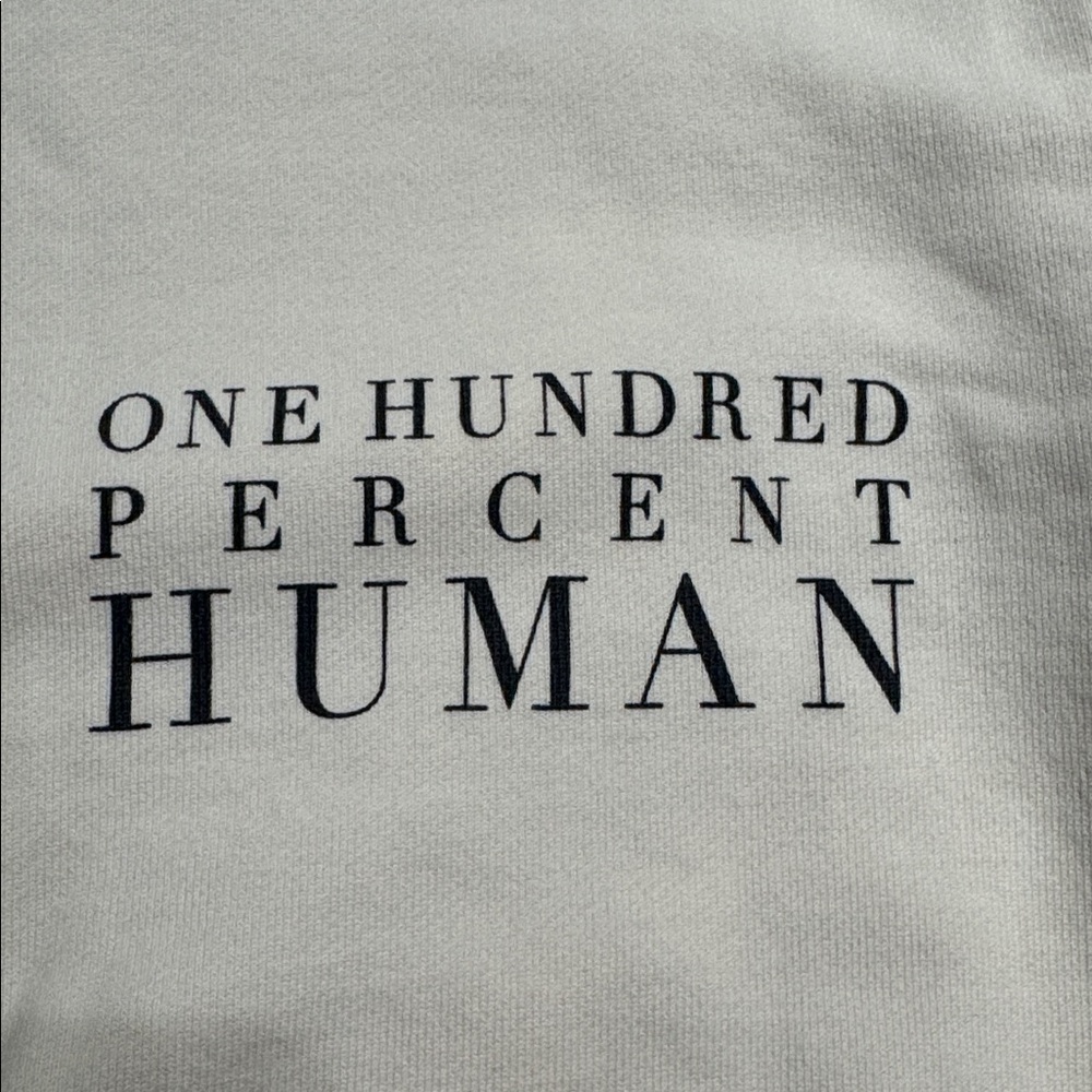 Everlane Organic Cotton Crewneck Sweatshirt “100% Human” Ivory Minimalist Size S - Picture 4 of 5